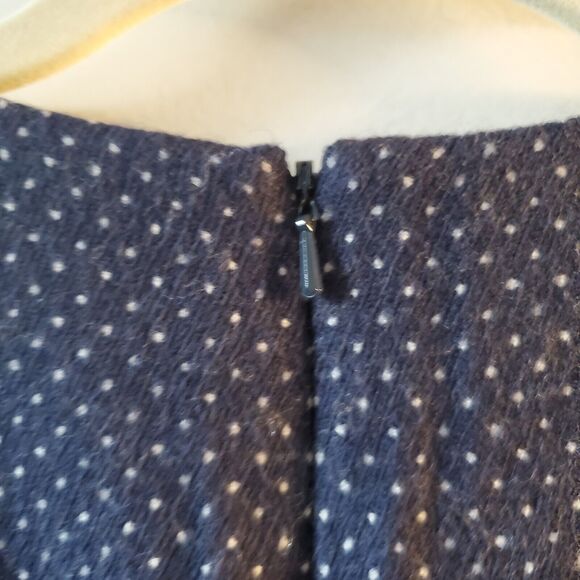 HOBBS London Blue White Polka Dot US 6 Wool Blend Pockets Business Preppy Dress - Picture 7 of 14